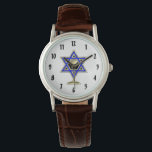 Jewish Star Watch<br><div class="desc">Jewish gifts and gift ideas featuring beautiful Jewish Star of David with a wine glass in the centre.</div>