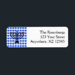Jewish Stars & Menorah<br><div class="desc">Jewish star menorah address labels.  Background colour and text can be customised.</div>