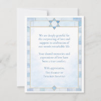 Jewish Sympathy Blue Watercolor Star of David