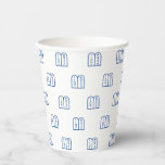 Jewish Torah blue and white pattern Hanukkah Paper Cups<br><div class="desc">Jewish Torah blue and white pattern Hanukkah,  Chanukah,  bar mitzvah,  bat mitzvah,  Shabat,  Jewish Holidays,  elegant Paper Cups</div>