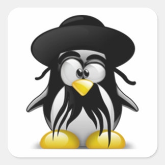 Jewish Tux (Linux Tux) Square Sticker
