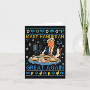 Jewish Ugly Make Hanukkah Great Again Funny Trump  Card