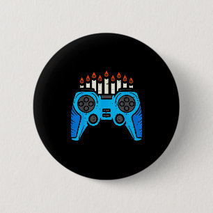 Jewish Video Game Gamer Hanukkah Chanukah Men Boy 6 Cm Round Badge
