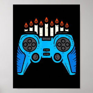 Jewish Video Game Gamer Hanukkah Chanukah Men Boy Poster