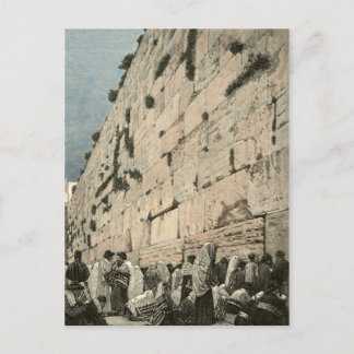 Jewish Wailing Wall Kotel Buraq Jerusalem Vintage Postcard
