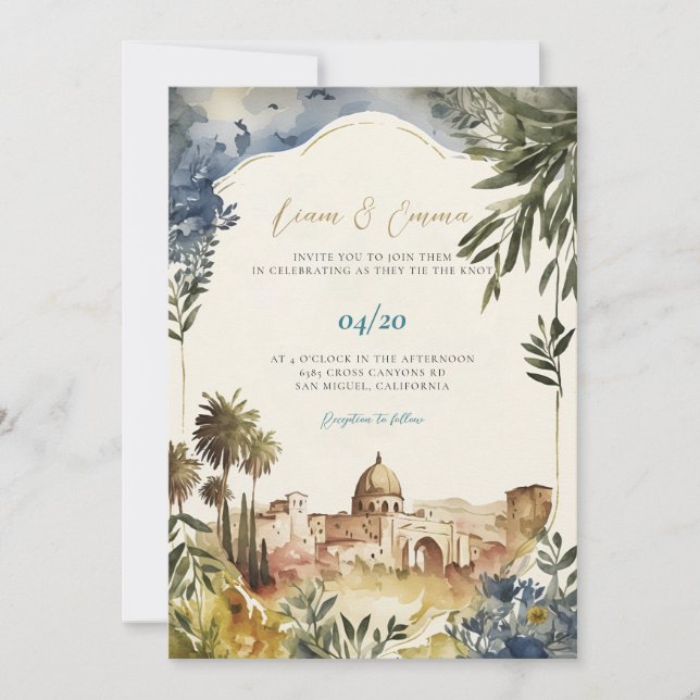 Jewish Wedding Invitation | Jerusalem Invite (Front)