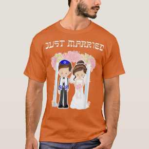 Jewish Wedding Just Married Chuppah Bride Groom T- T-Shirt