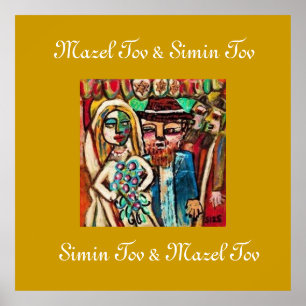 Jewish Wedding Mazel Tov & Simin Tov Poster