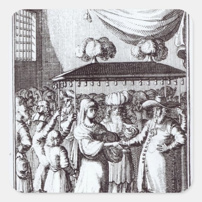 Jewish Wedding Square Sticker (Front)