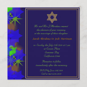 Jewish wedding Star of David Invitation