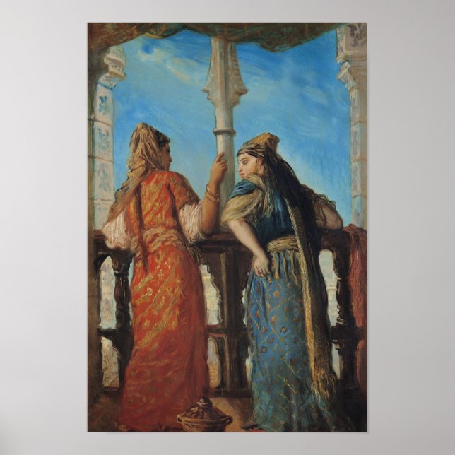 Jewish Women at the Balcony, Algiers, 1849 Poster (Front)