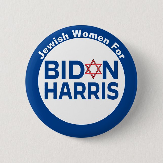 Jewish Women for Biden Harris 6 Cm Round Badge (Front)