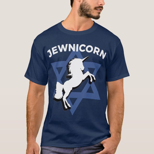 Jewnicorn  Funny Jewish Hanukkah  Gift T-Shirt (Front)