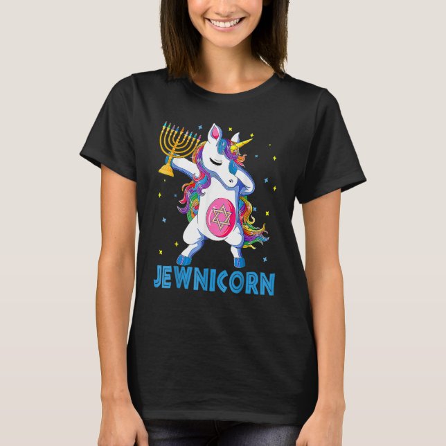 Jewnicorn  Hanukkah Unicorn  Girl Women Pajamas T-Shirt (Front)