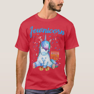 Jewnicorn Jew Unicorn Cute Hanukkah Pyjamas Chanuk T-Shirt