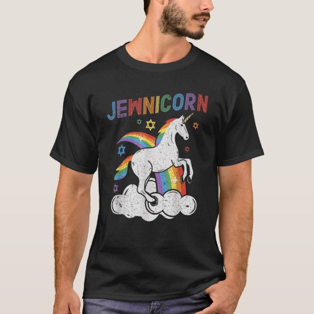 Jewnicorn Shirt Funny Unicorn Rosh Hashanah Hanukk (Front)