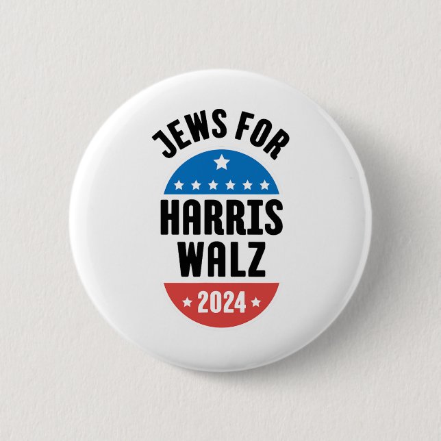 Jews For Harris Wheimer 2024  6 Cm Round Badge (Front)