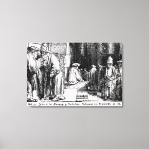 Jews in the Synagogue in Amsterdam Canvas Print