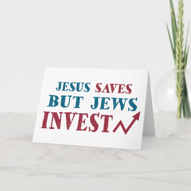 Jews Invest - Jewish finance humor Card (Front)