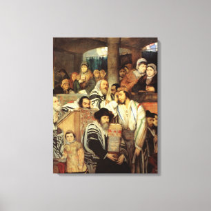 Jews Praying by Maurycy Gottlieb - Circa 1878 Canvas Print