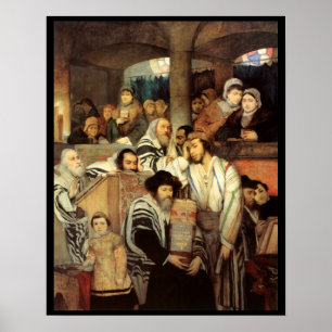 Jews Praying by Maurycy Gottlieb - Circa 1878 Poster