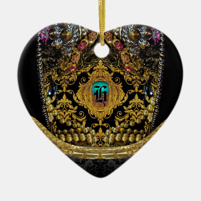 Jeygraneau Elegant Monogram Ceramic Tree Decoration (Front)