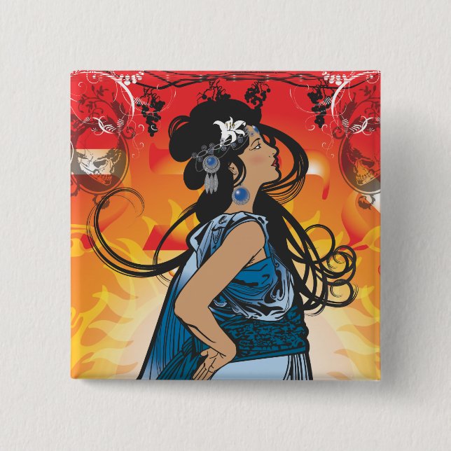 Jezebel 15 Cm Square Badge (Front)