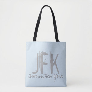 JFK Airport Code Typography Tote Bag