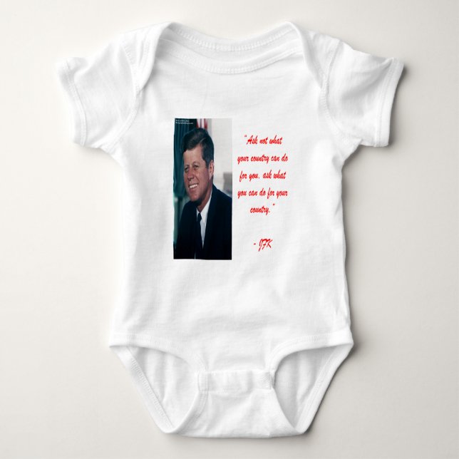 JFK & Ask Not Quote Baby Bodysuit (Front)