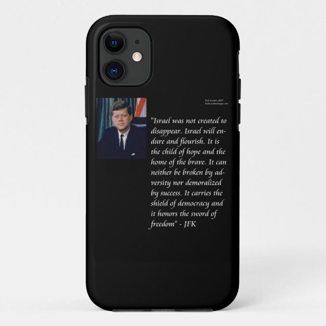 JFK & Famous Quote On Israel Case-Mate iPhone Case (Back)