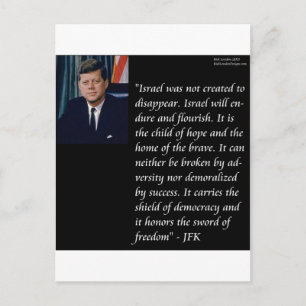 JFK & Famous Quote Re Israel Postcard