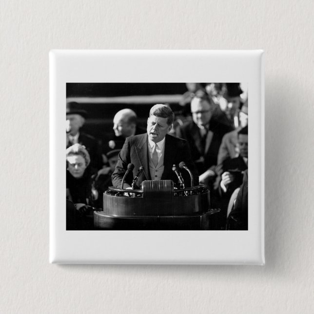 JFK Inauguaration 15 Cm Square Badge (Front)