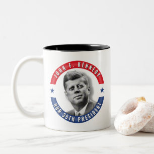 JFK John F. Kennedy 35th President POTUS Memorial Two-Tone Coffee Mug