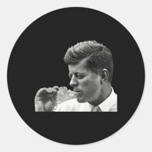 Jfk John F Kennedy Cigar Smoking Smoker Classic Round Sticker