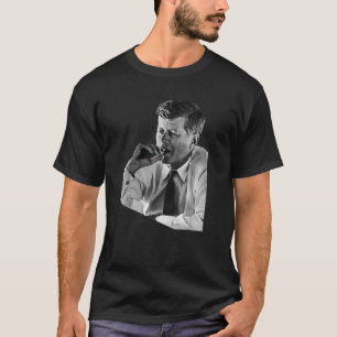 JFK John F Kennedy Cigar Smoking Smoker T Shirt