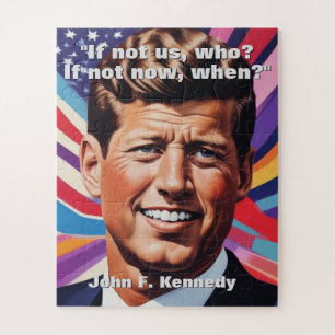 JFK John F. Kennedy Quote Motivational Inspiration Jigsaw Puzzle