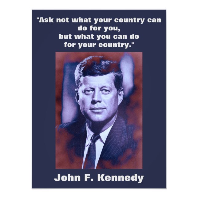 JFK John F. Kennedy Quote Motivational Inspiration Photo Print (Front)
