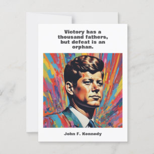 JFK John F. Kennedy Quote Motivational Inspiration Postcard