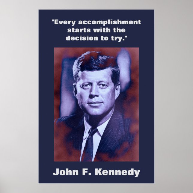 JFK John F. Kennedy Quote Motivational Inspiration Poster (Front)