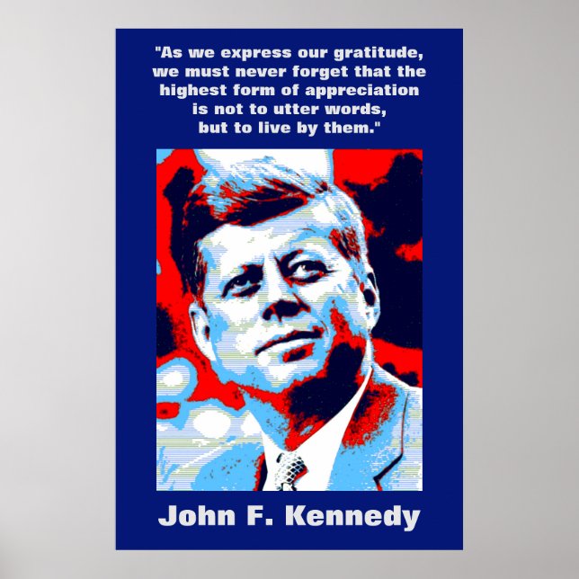 JFK John F. Kennedy Quote Motivational Inspiration Poster (Front)