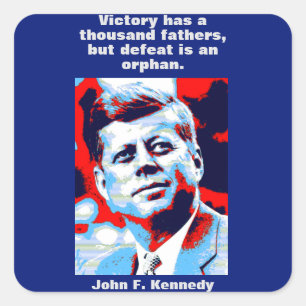 JFK John F. Kennedy Quote Motivational Inspiration Square Sticker