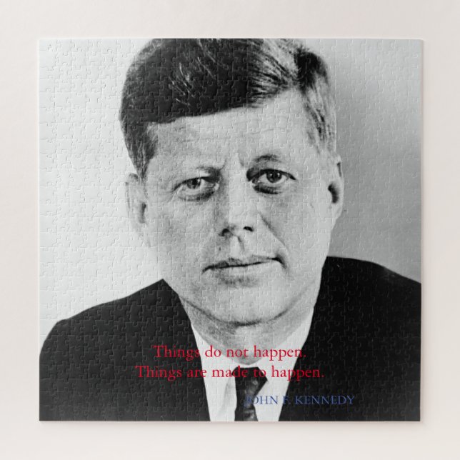 JFK John F. Kennedy Quote Things do not happen Jigsaw Puzzle (Vertical)
