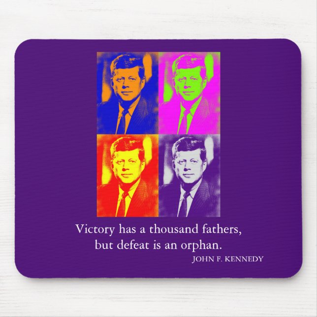 JFK John F. Kennedy Quote Victory Mouse Mat (Front)