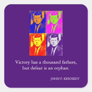 JFK John F. Kennedy Quote Victory Square Sticker