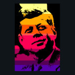 JFK John F. Kennedy Red Yellow Violet Pop Art Poster<br><div class="desc">Former American President John F. Kennedy Red,  Yellow,  Pink,  Orange,  Black & Violet Pop Art Digital Image - American History and Politics Posters Prints</div>