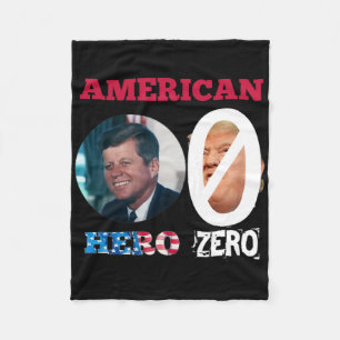 Jfk John Kennedy American Hero Anti Trump Fleece Blanket