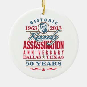 JFK Kennedy Assassination Anniversary 1963 - 2013 Ceramic Tree Decoration