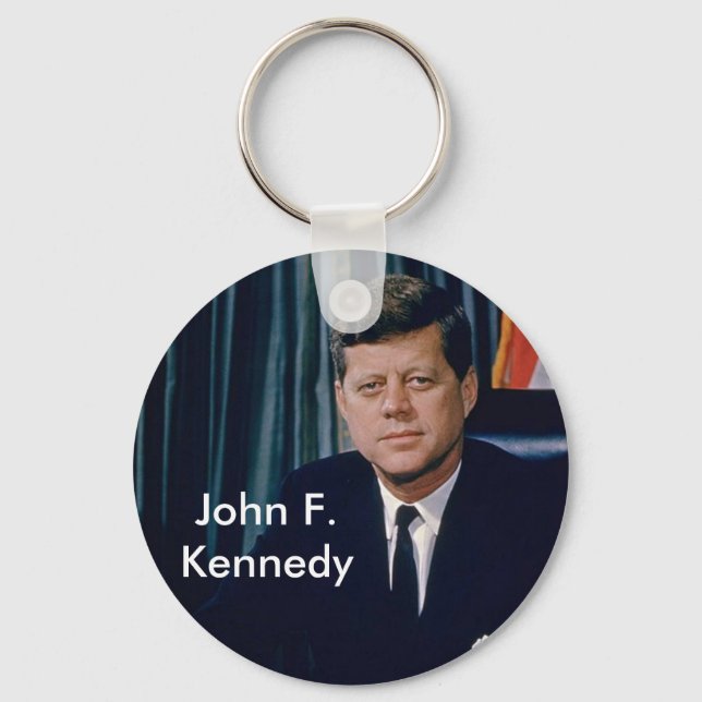 JFK official portrait from public domain Key Ring (Front)