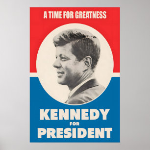 JFK Presidential Campaign Poster Vintage Election