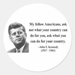 JFK Quote 3b Classic Round Sticker